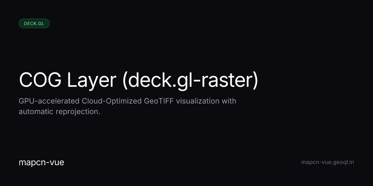 COG Layer (deck.gl-raster) - mapcn-vue Examples