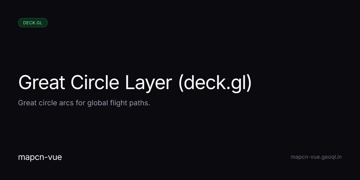 Great Circle Layer (deck.gl) - mapcn-vue Examples