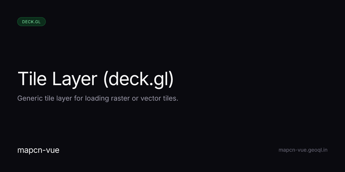 Tile Layer (deck.gl) - mapcn-vue Examples